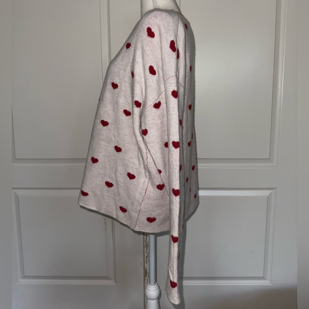 SPLENDID Lolly Hearts Jacquard Sweater Size Large - Picture 4 of 6